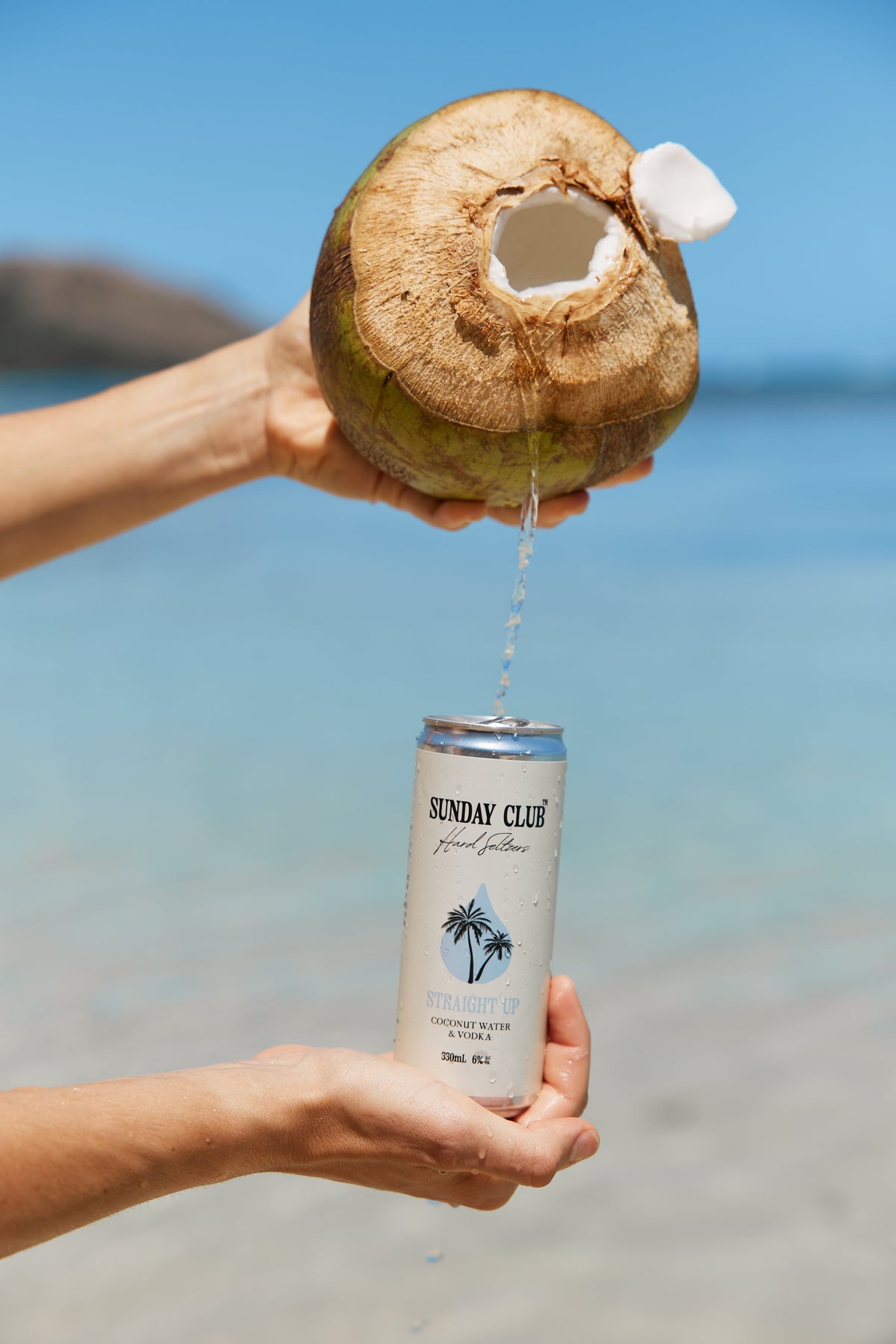 Sunday Club Straight Up Coconut Water Seltzer Cans 330mL 16 Pack