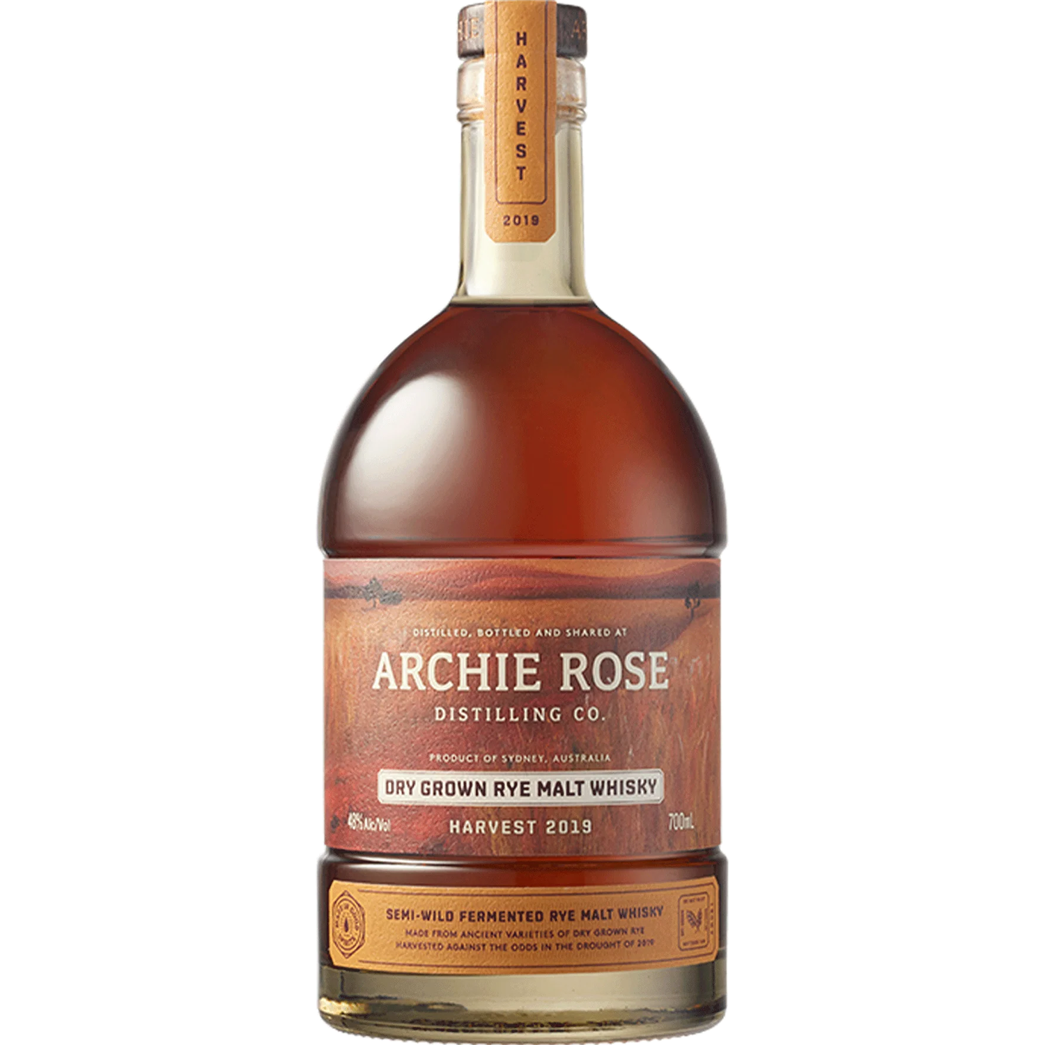 Archie Rose Distilling Co Dry Grown Rye Malt Harvest Whisky 700mL