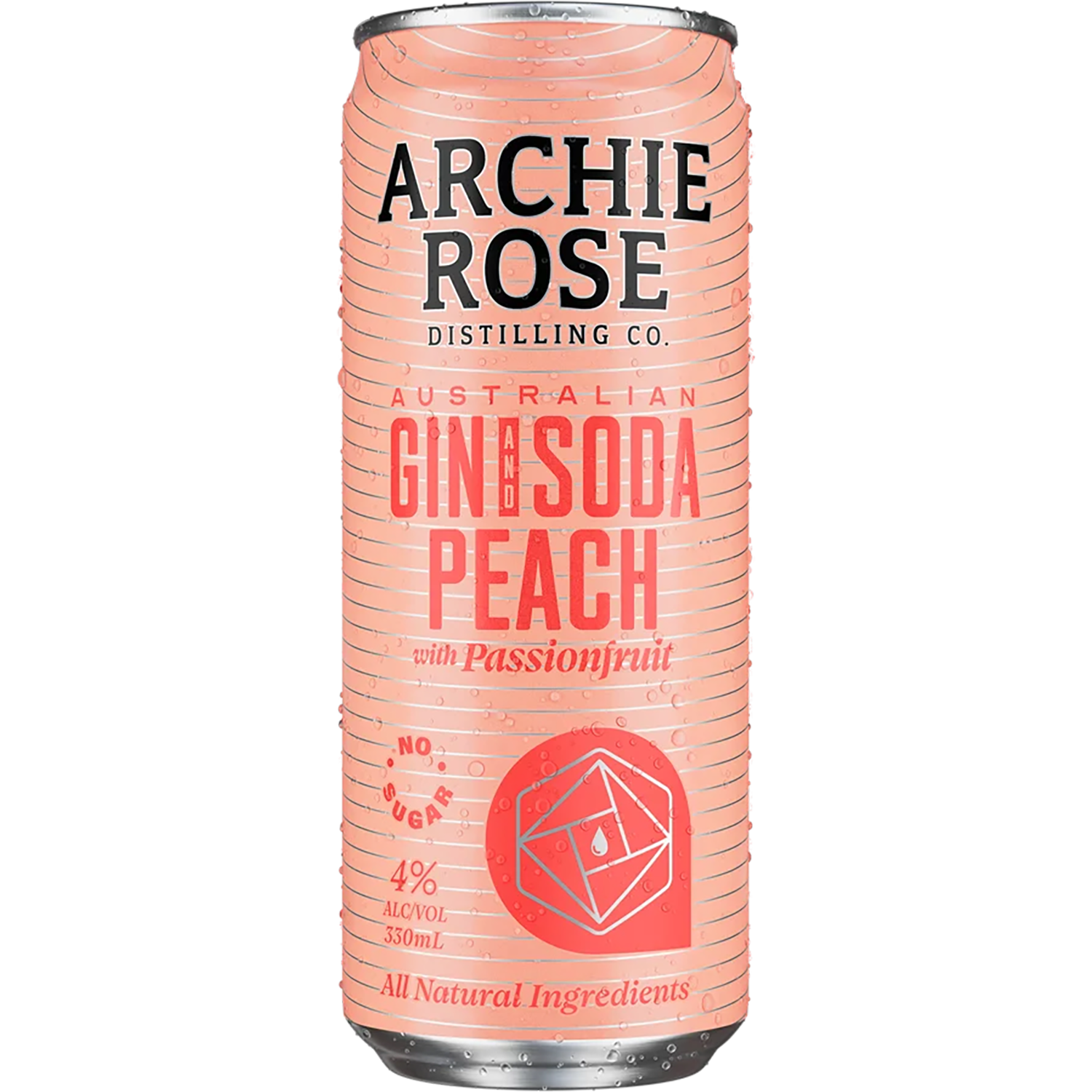 Archie Rose Distilling Co Gin & Peach Soda Cans 330mL