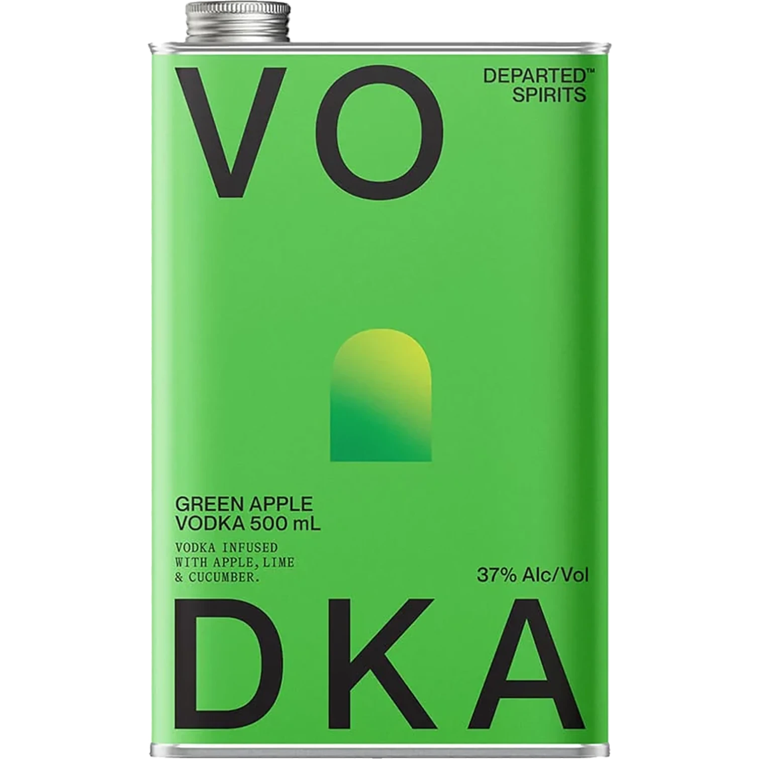 Departed Spirits Green Apple Vodka 500mL Front Label