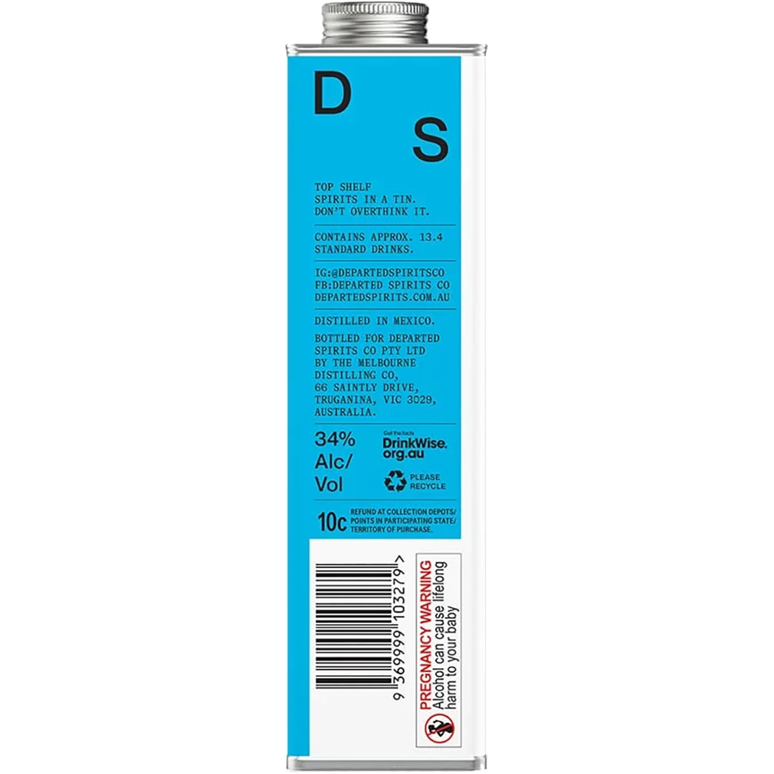Departed Spirits Pineapple & Jalapeno Agave 500mL Side Label