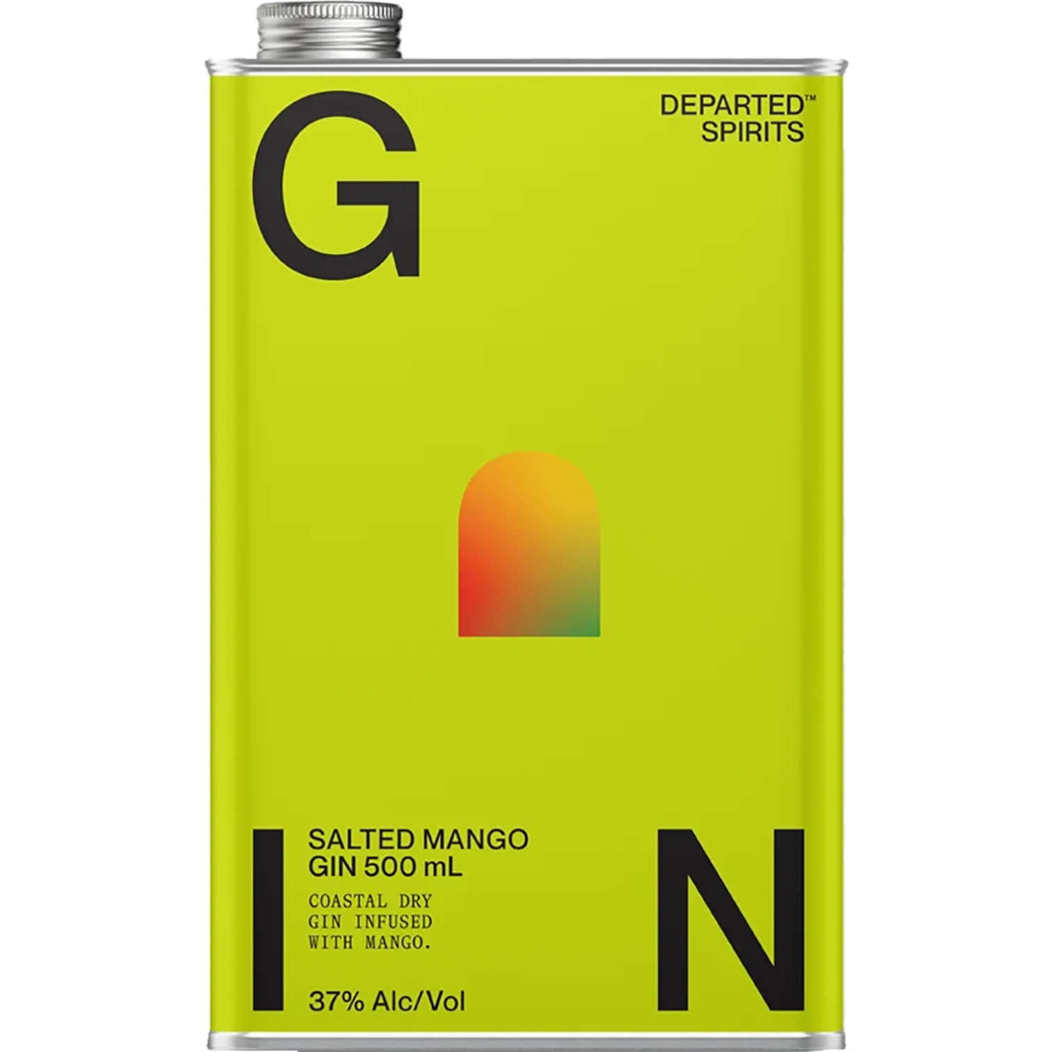 Departed Spirits Salted Mango Gin 500mL Front Label