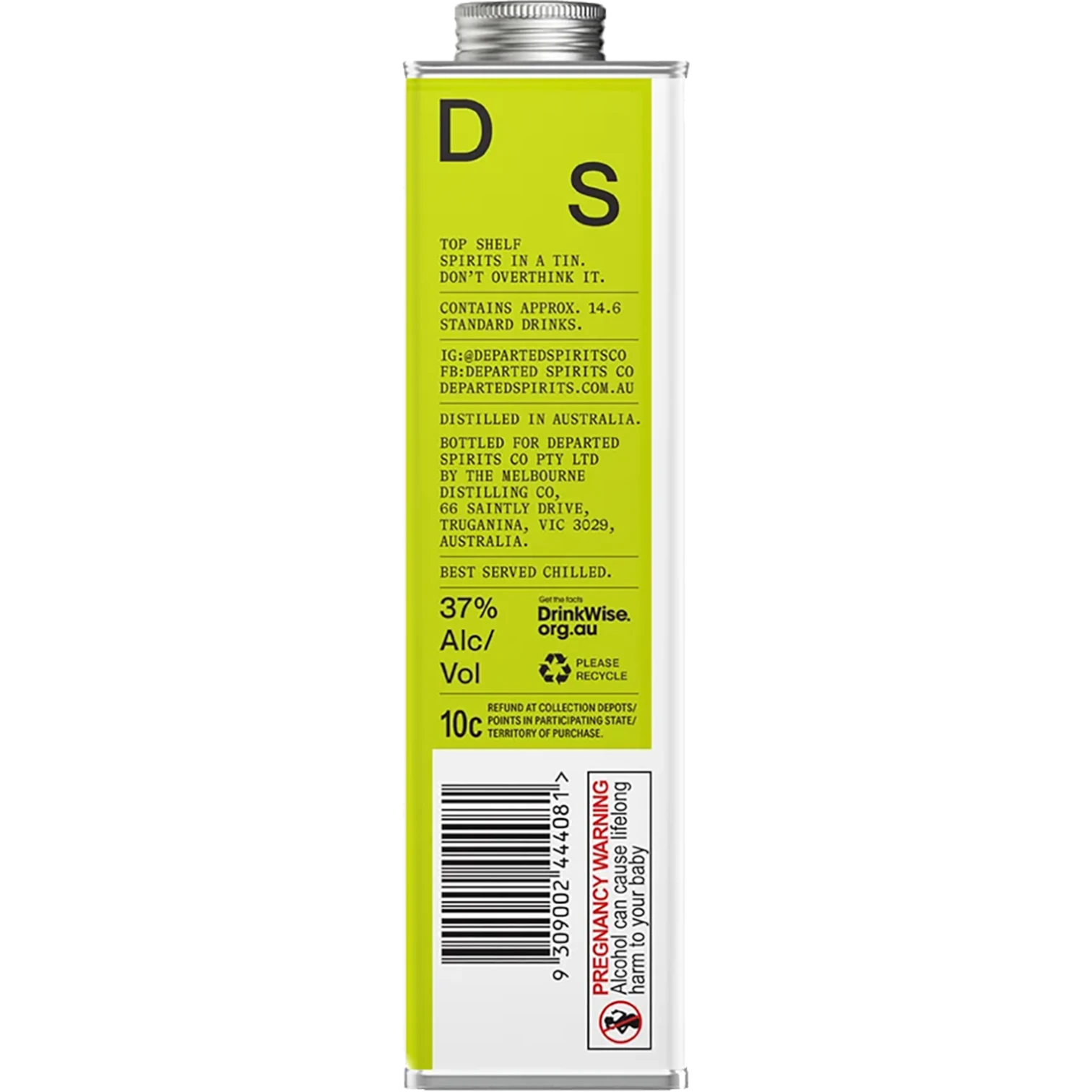 Departed Spirits Salted Mango Gin 500mL Side Label