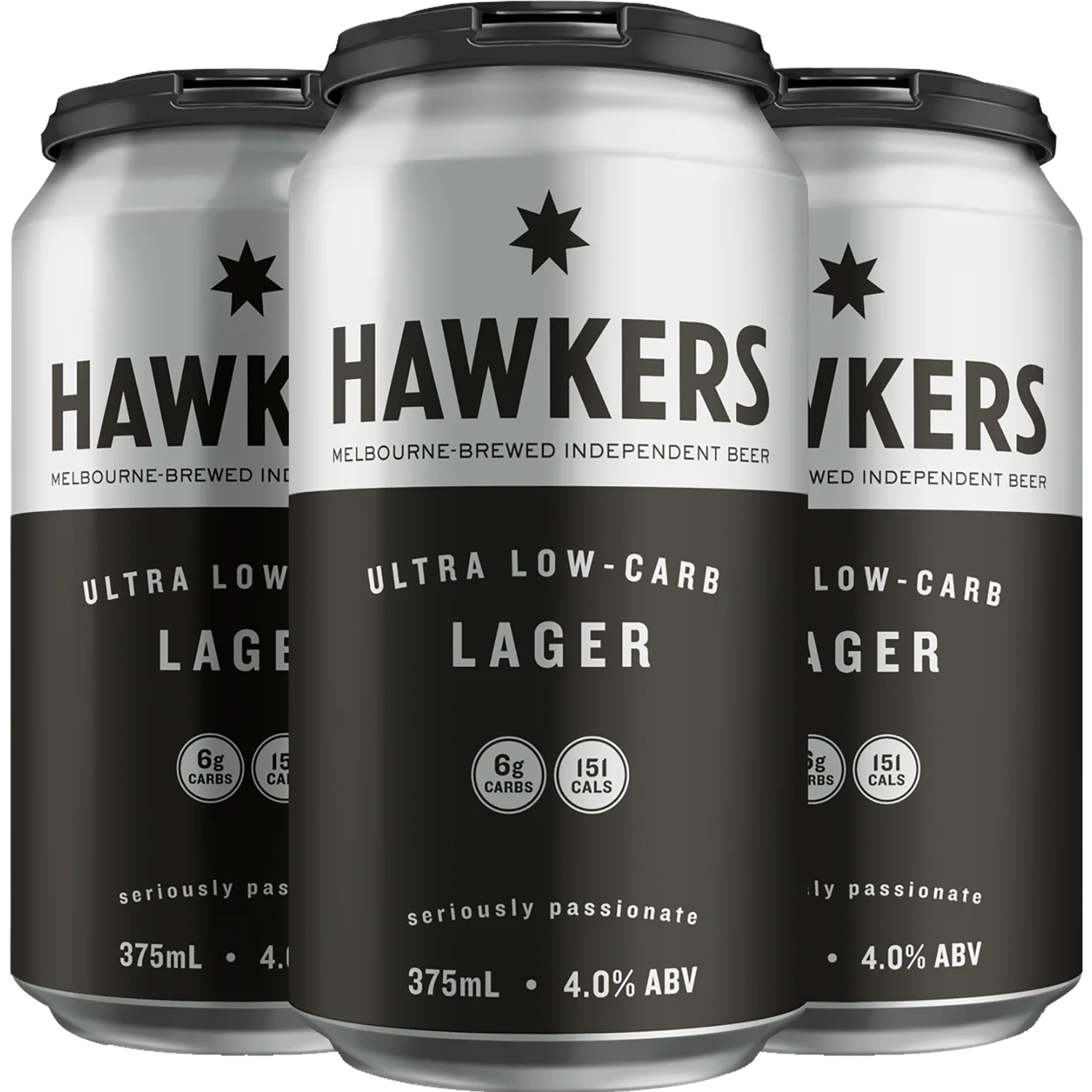 Hawkers Ultra Low Carb Lager Cans 375mL