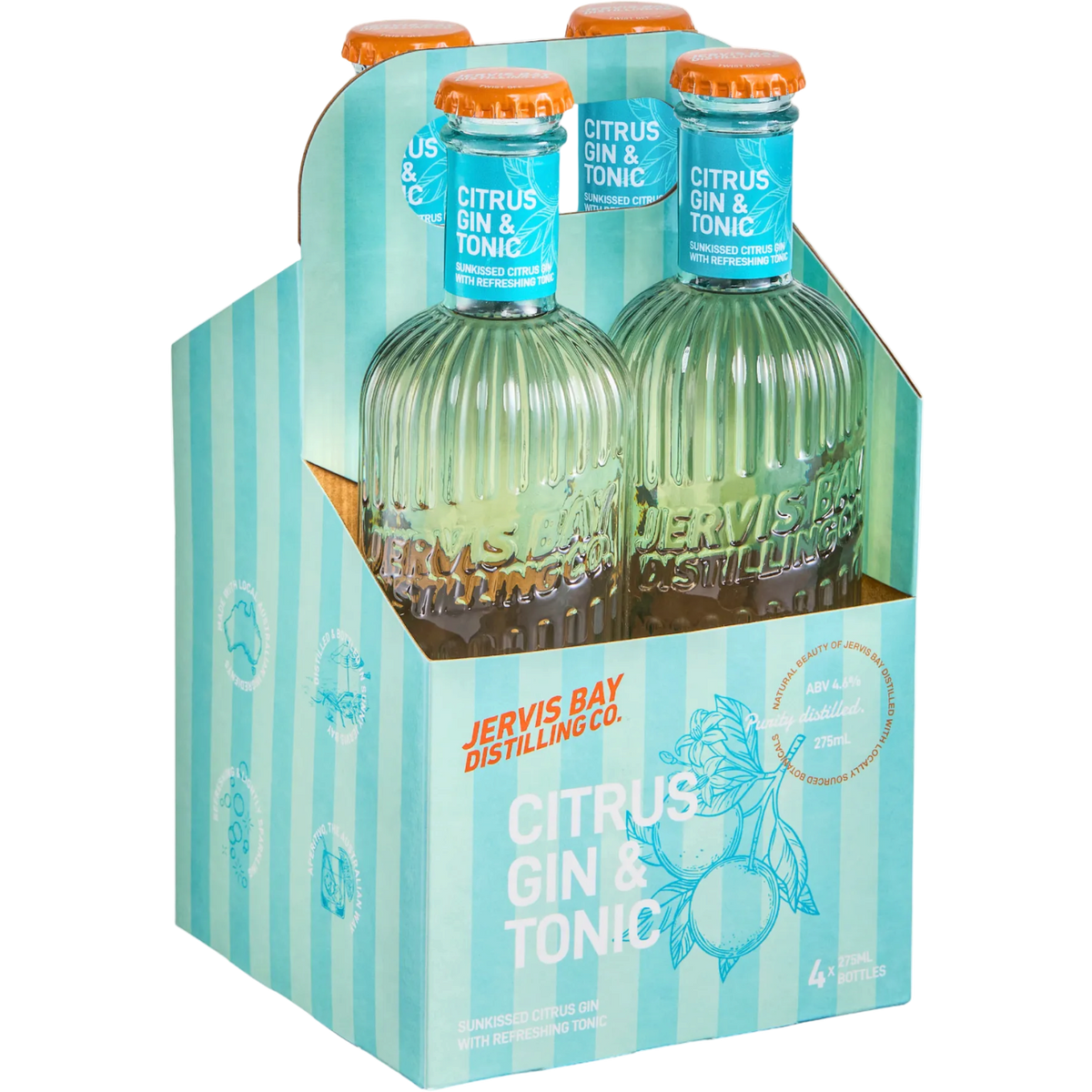 Jervis Bay Distilling Co Citrus Gin & Tonic 275mL 4 pack