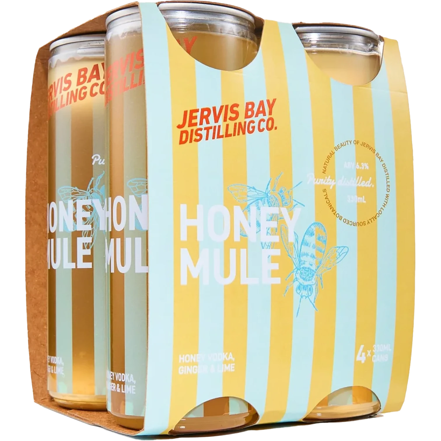 Jervis Bay Distilling Co Honey Mule Cans 330mL 4 Pack