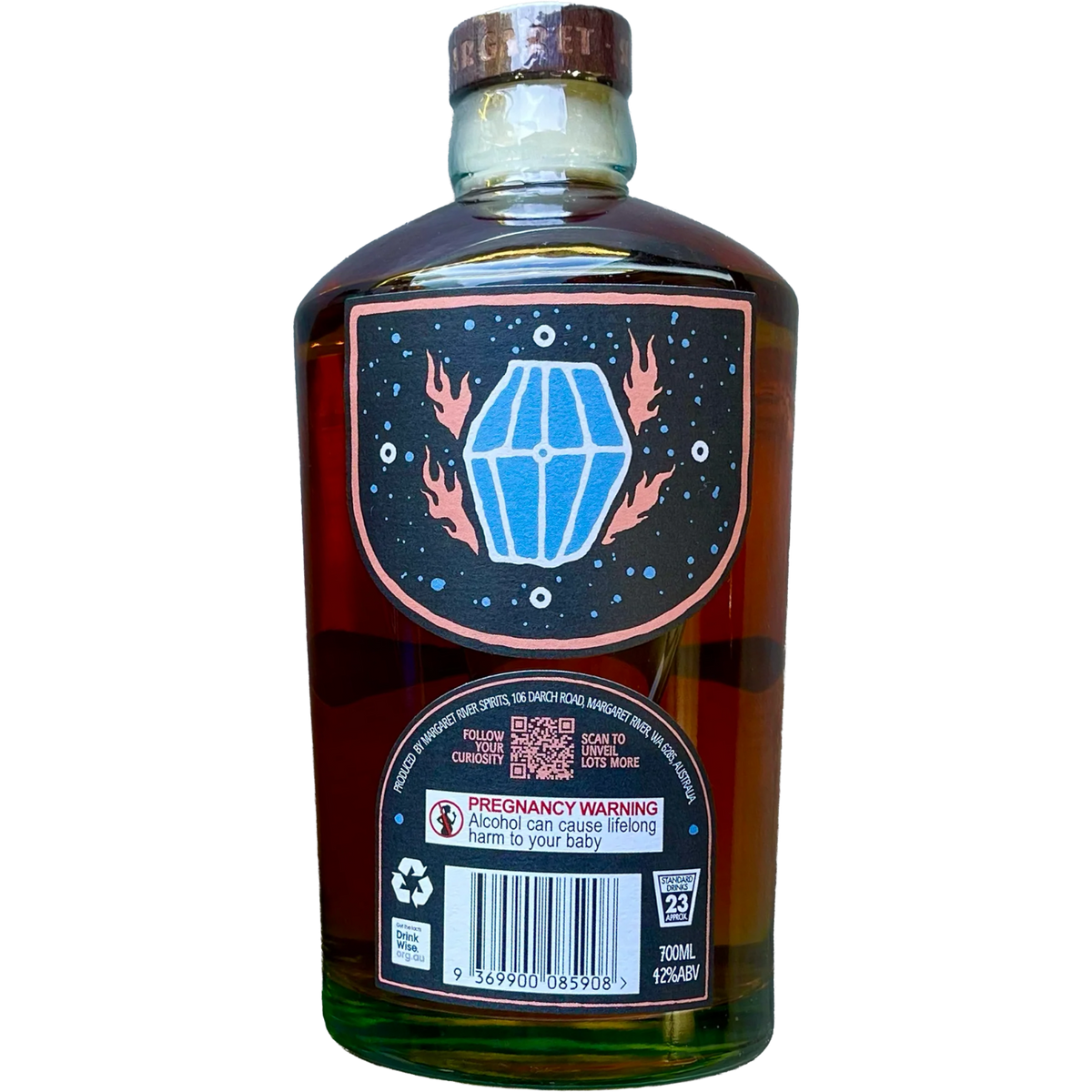 Margaret River Spirits Barrel Aged Gin 700mL Back Label