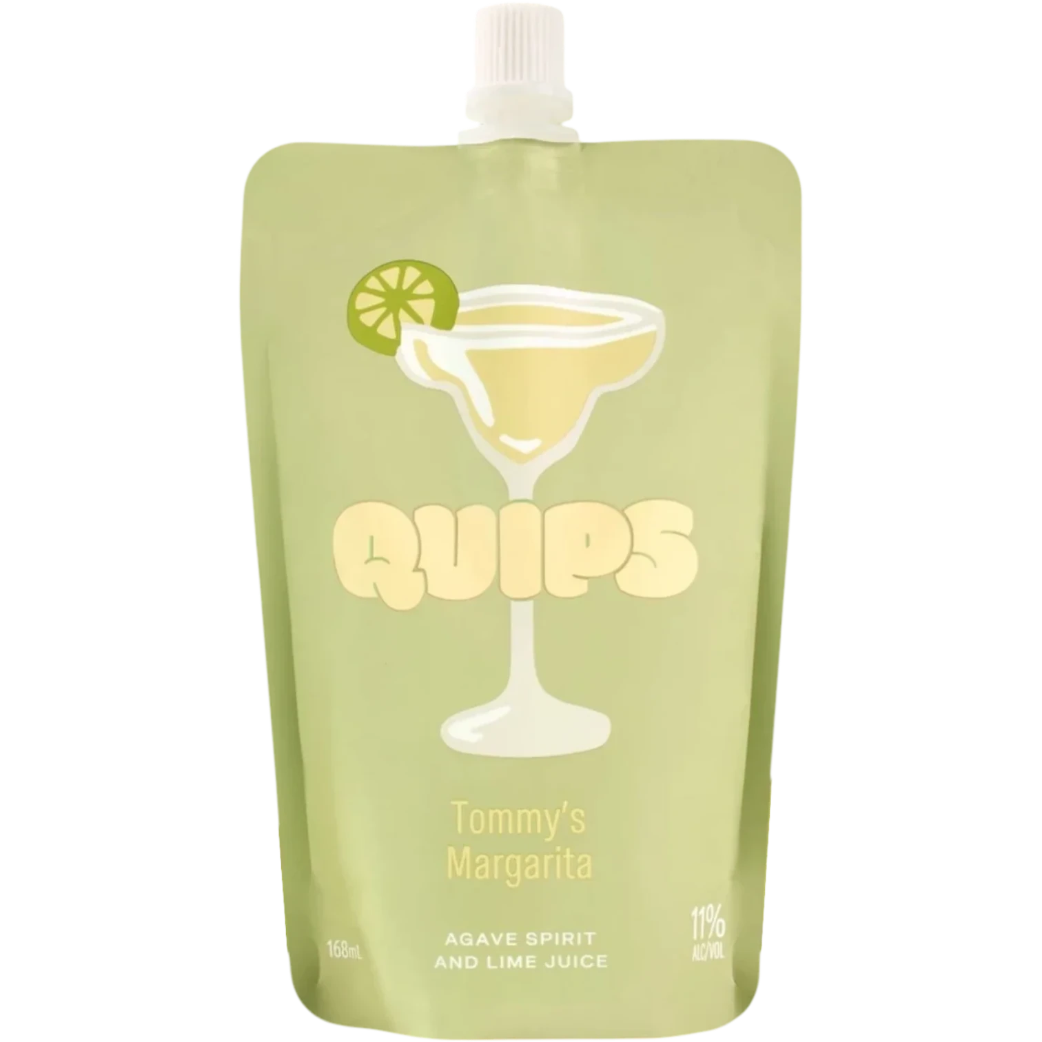 Quips Tommys Margarita Cocktail Pouch 168mL Front Label