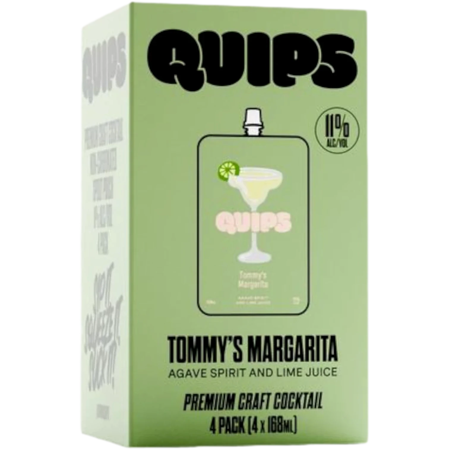 Quips Tommy's Margarita Cocktail Pouch 168mL 4 Pack