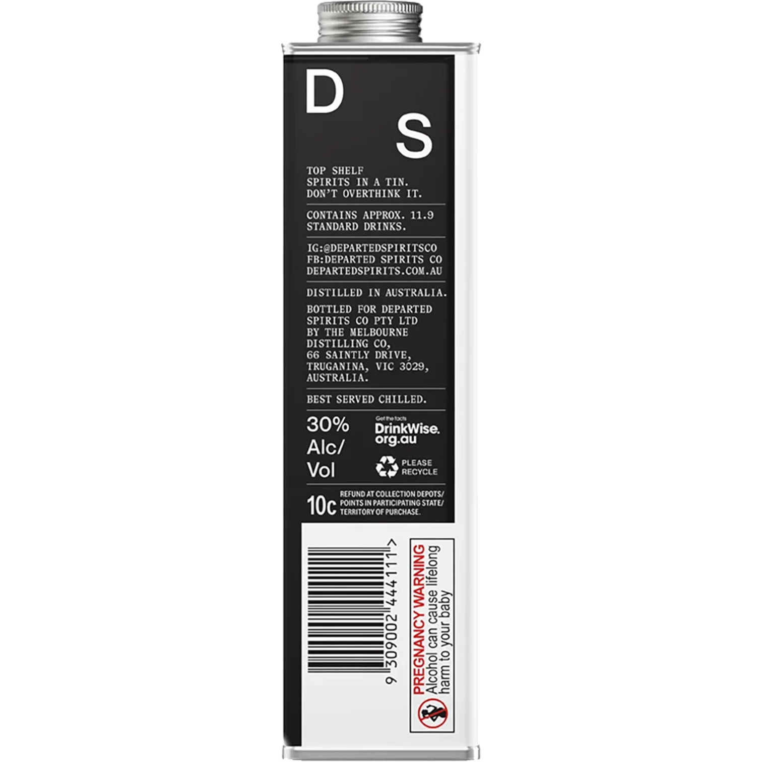 Departed Spirits Black Magic Coffee Vodka 500mL Side Label