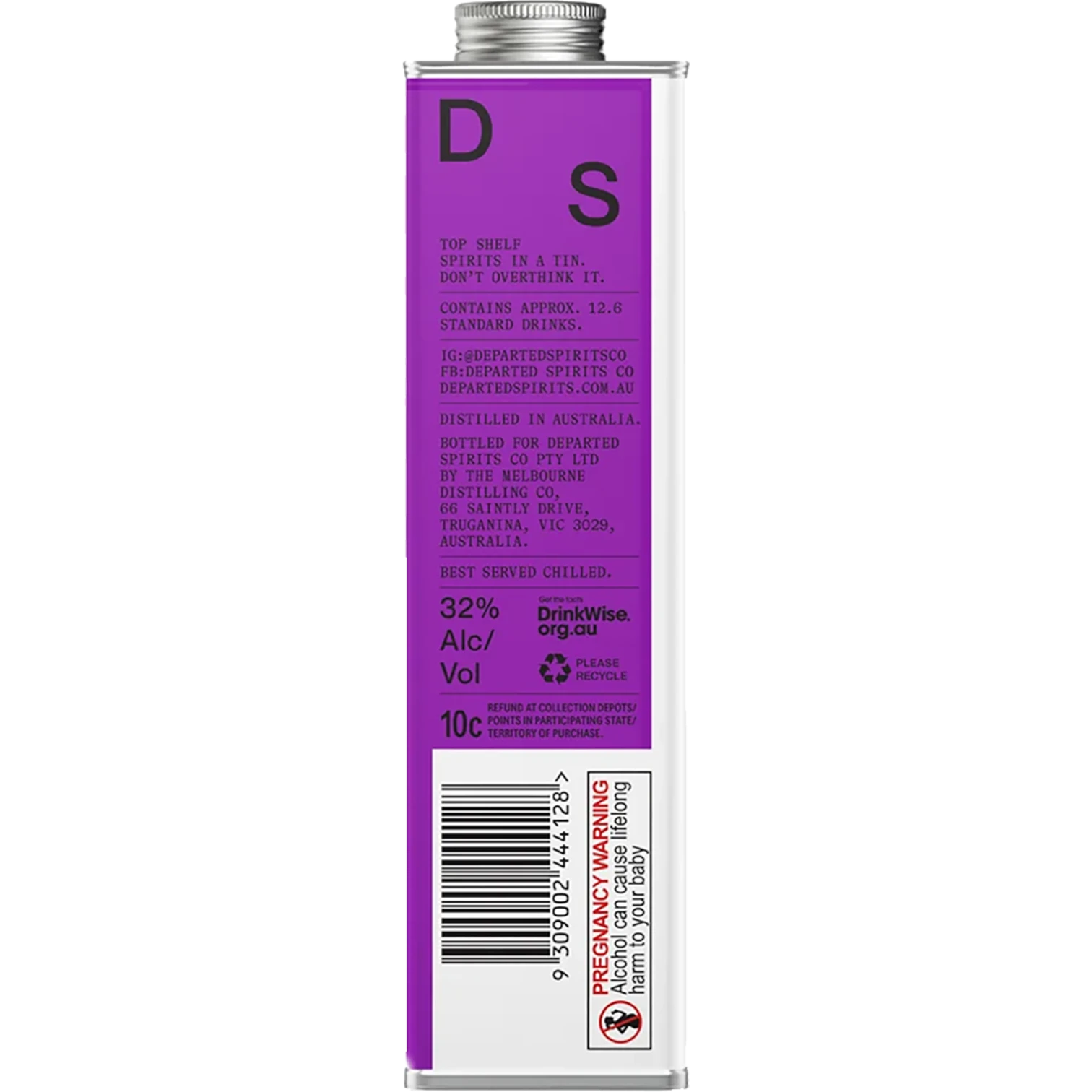 Departed Spirits Passionfruit Vodka 500mL Side Label
