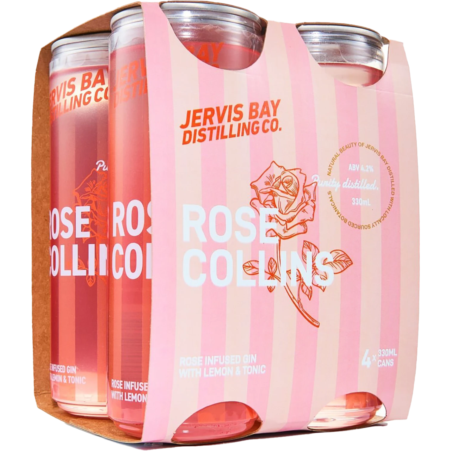 Jervis Bay Distilling Co Rose Collins Cans 330mL 4 Pack