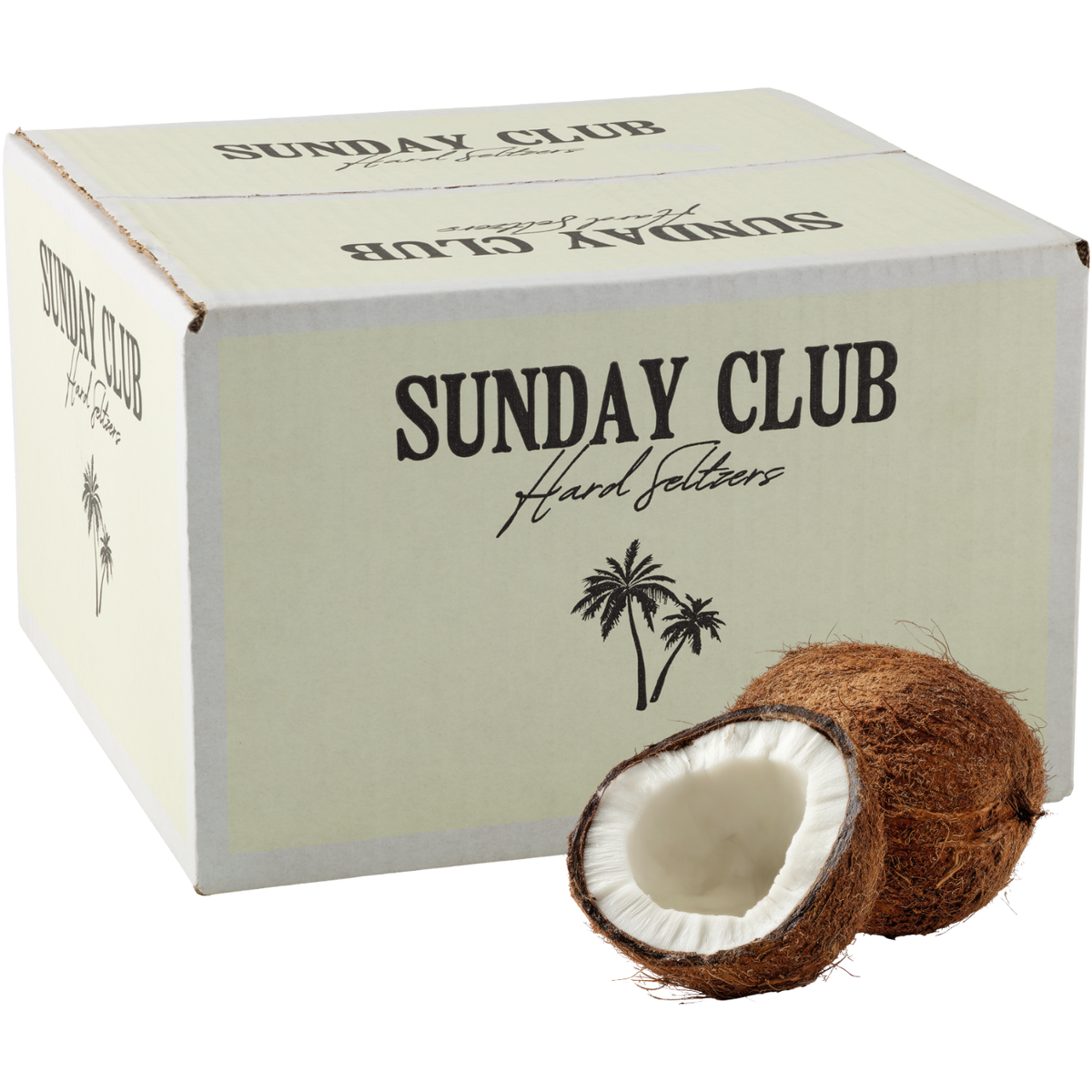Sunday Club Straight Up coconut water seltzer 16 pack carton