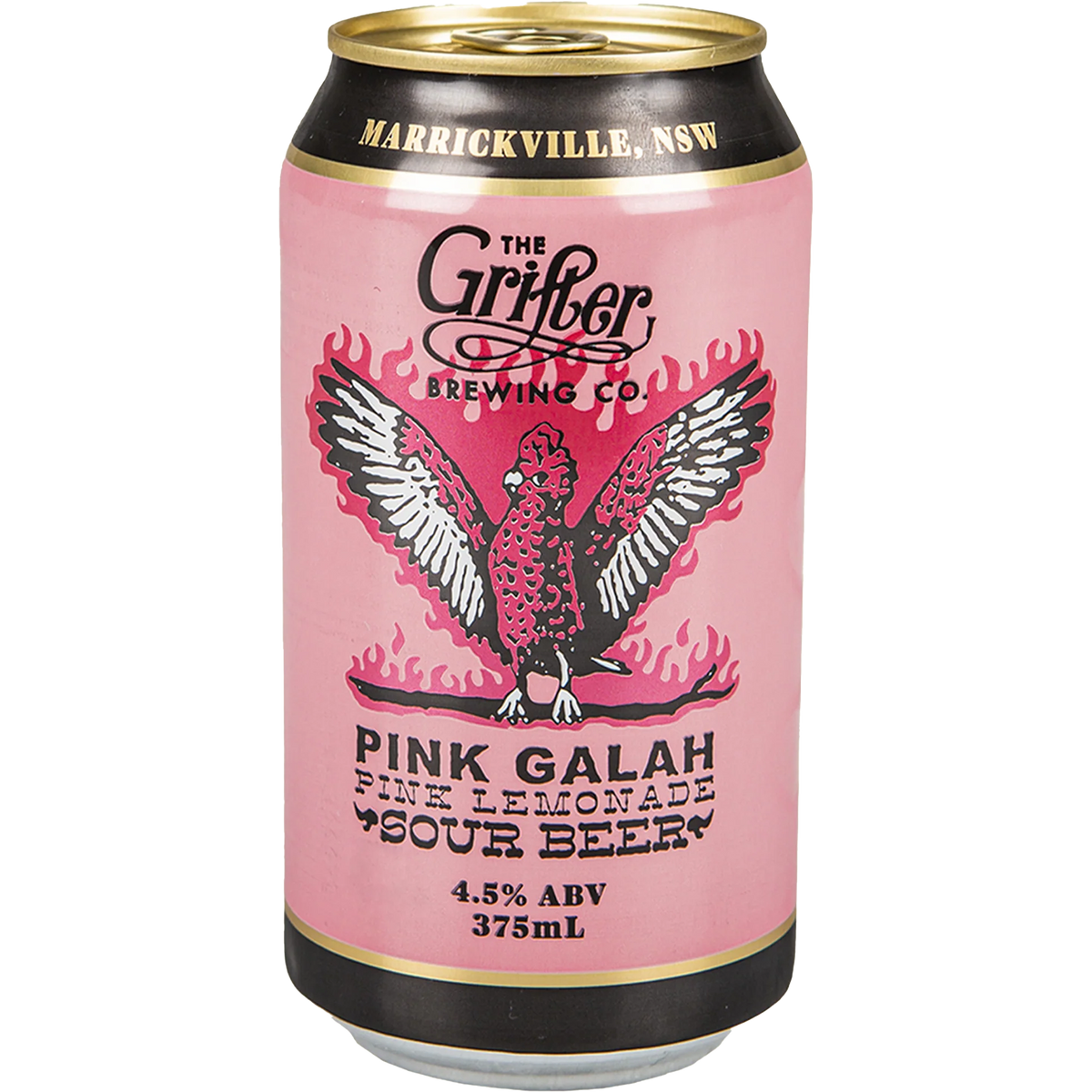 The Grifter Brewing Co Pink Galah Pink Lemonade Sour Beer Cans 375mL